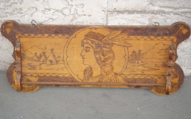 Poker Art Plaque with Tie Rack or Towel Bar PAULINE JOHNSON Image ~~ PLUS with New Book History of Pauline Johnson