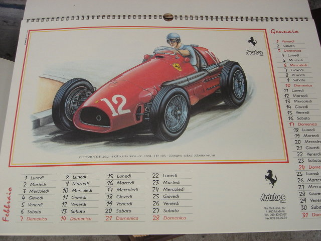 Vintage FERRARI Calendar In New Condition this item is Direct from Carmakers Store Years ago