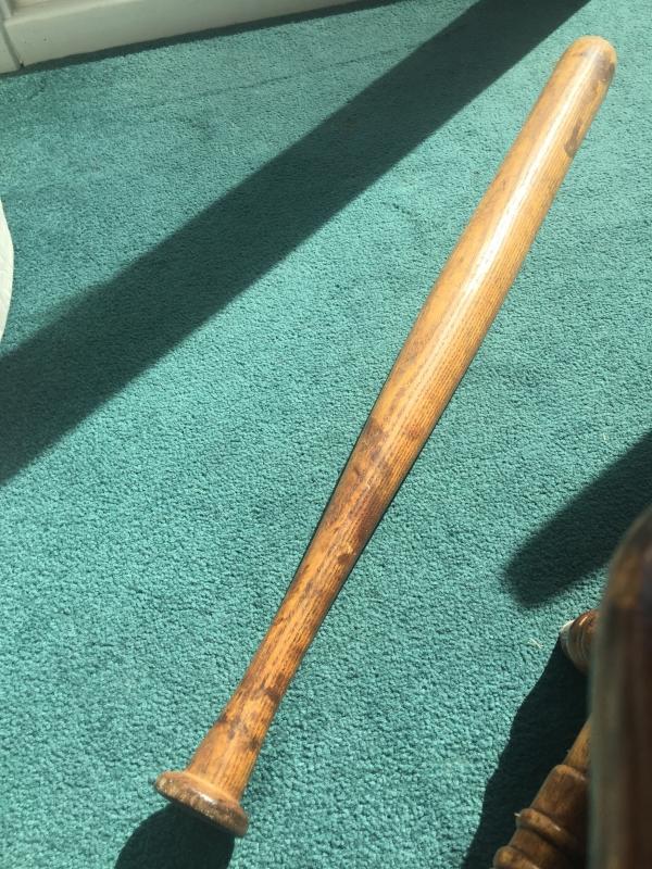 19th Century WAGON TONGUE style BASEBALL BAT Bottle Shape_SOLID WOOD_ FLAT CUT at BOTH ENDS_ FAT Boy_ NOT CRACKED NOT BROKEN_RARE FIND!!!