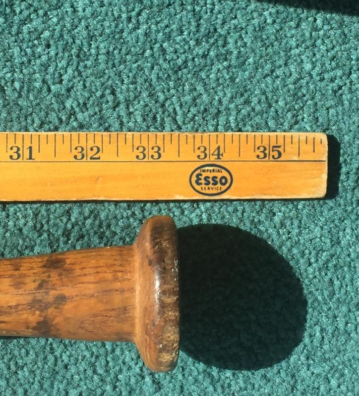 19th Century WAGON TONGUE style BASEBALL BAT Bottle Shape_SOLID WOOD_ FLAT CUT at BOTH ENDS_ FAT Boy_ NOT CRACKED NOT BROKEN_RARE FIND!!!