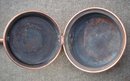 English Antique Circa 1860's SOLID Copper Bedwarmer Beautiful Solid Copper with Scroll Design. HEAVY GAUGE SOLID COPPER. Solid Hardwood Handle Excellent Condition.