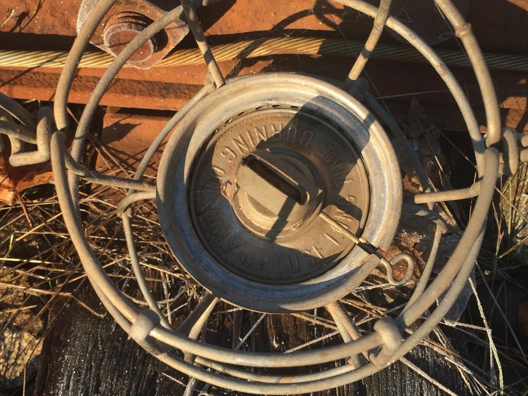 Original RAILWAY LANTERN RARE FIND with COBALT BLUE LENS, NO DAMAGE. Stamped C.N.R.