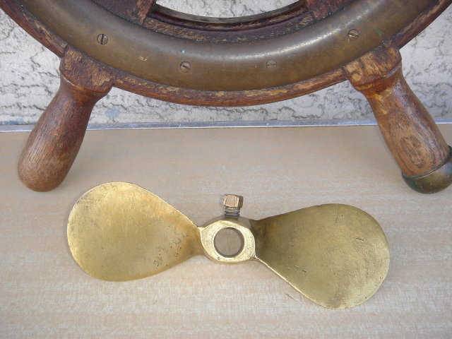 Nautical Antique SOLID BRASS PROPELLER 1930's ~~~ Size 7 Inches Long