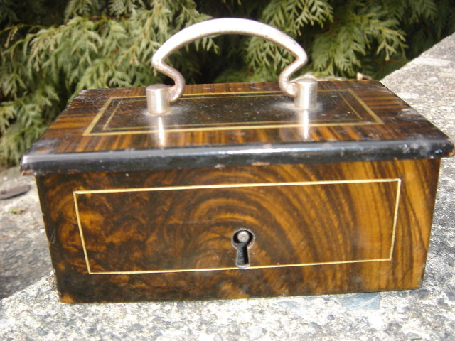 Nautical ANTIQUE Ship's Strong Box WITH KEY ~ from the Era of the Titanic. Fantastic HEAVY GAUGE SOLID STEEL Construction in this Little Strong Box with Original Key. RARE FIND for Collector.