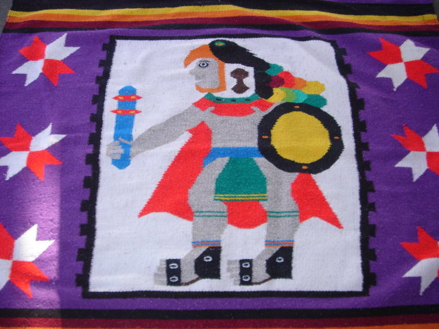 Carpets/Rugs AZTEC Rug / Blanket 80 Inches X 54 Inches ---- Enjoy the Decorative Beauty of This Native Design. Bright and Cheery Colors. Clean and Tidy. Collectible.