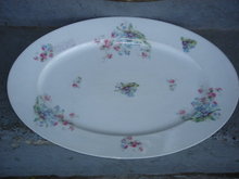 Porcelain ANTIQUE LARGE Heavy Duty MEAT PLATTER / PLATE Stamped Victoria Austria QUALITY Showpiece at the Dining Room Table SIZE 19.25 Inches Long X 13.50