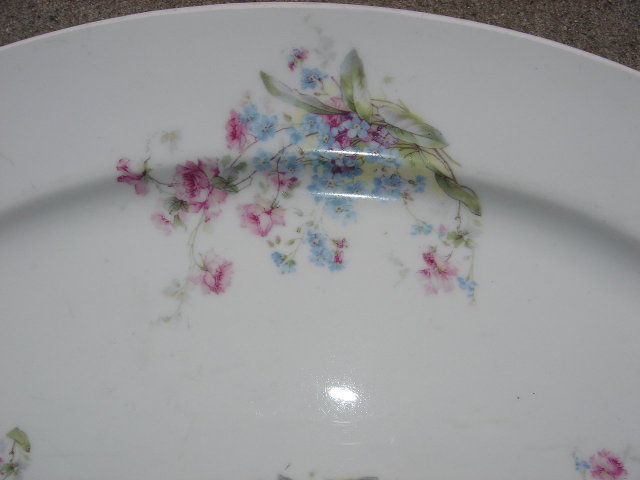 Porcelain ANTIQUE LARGE Heavy Duty MEAT PLATTER / PLATE Stamped Victoria Austria QUALITY Showpiece at the Dining Room Table SIZE 19.25 Inches Long X 13.50