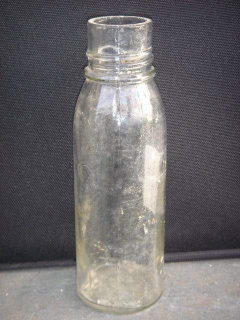 Archeology Antique Glass CONDIMENT Bottle Carefully Hand Dug from 1st Old City Dump site. Unusual Find