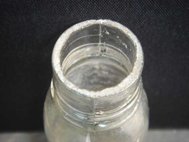 Archeology Antique Glass CONDIMENT Bottle Carefully Hand Dug from 1st Old City Dump site. Unusual Find