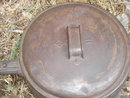 Metalware ~ Estate ~ ANTIQUE ~ BROOKFIELD Heavy CAST IRON POT with Original Lid ~ Fantastic Find for this Age. HANDLE DETACHES if you require for moving or storing away. ~ Large 3.5 Quart Size