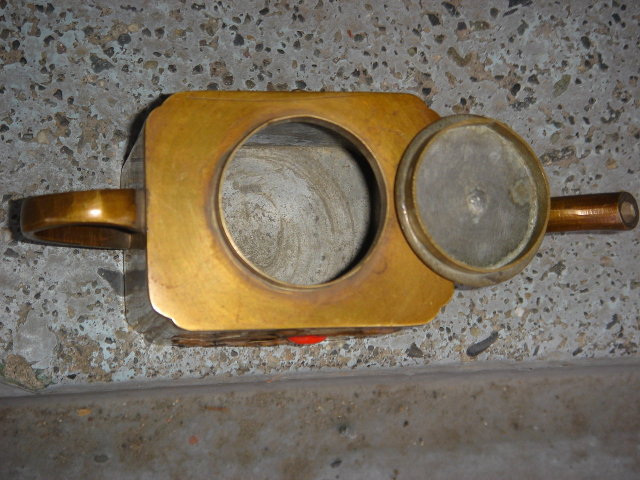 Metalware SOLID BRASS Little Tea Pot. Short and Stout. Just tip me over and Pour me out ! Early 1900 CHINA
