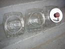 Collectibles Glass Cookie / Candy Jars Three all in Beautiful Clean Condition Tips Forward / Stands up.