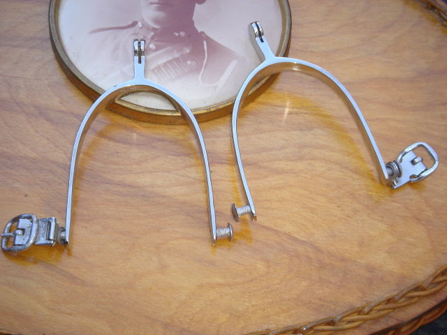 Militaria 1st WW Beautiful ~ SOLID Nickel ~ Officer's Spurs stamped with Makers mark