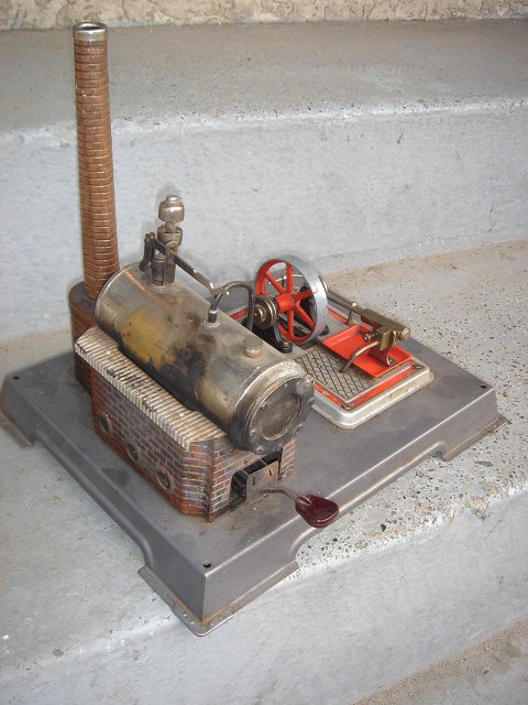 COMPARE @ $3,500.__ Our Low , Low Price $395.00 ~ Antique Toys EARLY TOY STEAM ENGINE Germany for age in Very Good Condition. Copper Chimney. Large size.