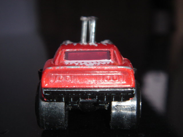 Collectible MATCHBOX Toy MUSCLE CAR Red Rider HUGE PIPES Big Black Fat Rear Tires ~ Makes a great Gift or add to your collection