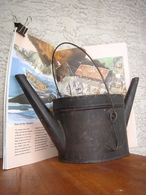 Antiquities Old CANADA COUNTRY ~ PRIMITIVE Genuine WHALE OIL LAMP Large Size in Beautiful Condition for Antique