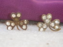 Antique~ TWO~SHAMROCK Rhinestone HAT PINS ~ Circa 1880's~ From Estate