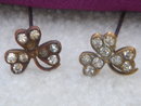 Antique~ TWO~SHAMROCK Rhinestone HAT PINS ~ Circa 1880's~ From Estate