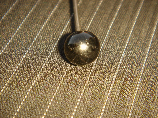 Antique Black Glass HAT PIN ~ Circa 1890's~