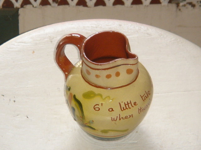 Antique Torquay Pottery CREAM JUG Motto Ware 1910-1920's