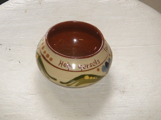 Antique Torquay Pottery SUGAR BOWL Motto Ware 1910-1920's