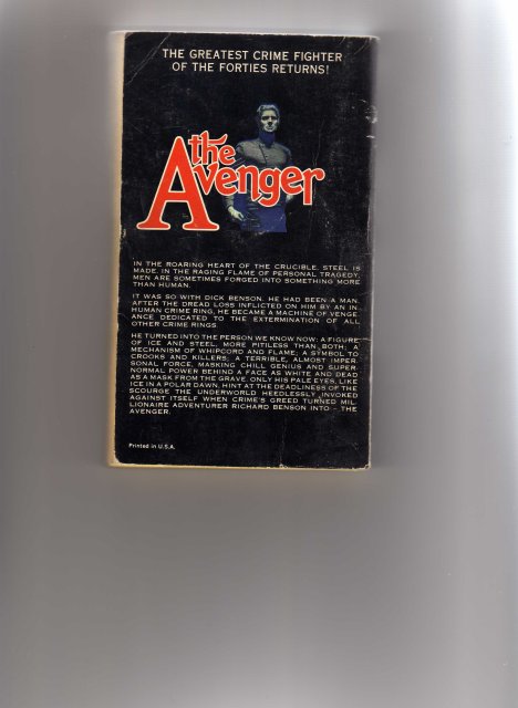 Collectible Paperback Pocketbook by Kenneth Robeson #1 JUSTICE, INC. The Avenger