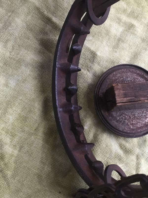Antique TRIUMPH BEAR TRAP as found condition _ original part missing_ Unique WALL ART_ Original Patina_ still Beautiful image