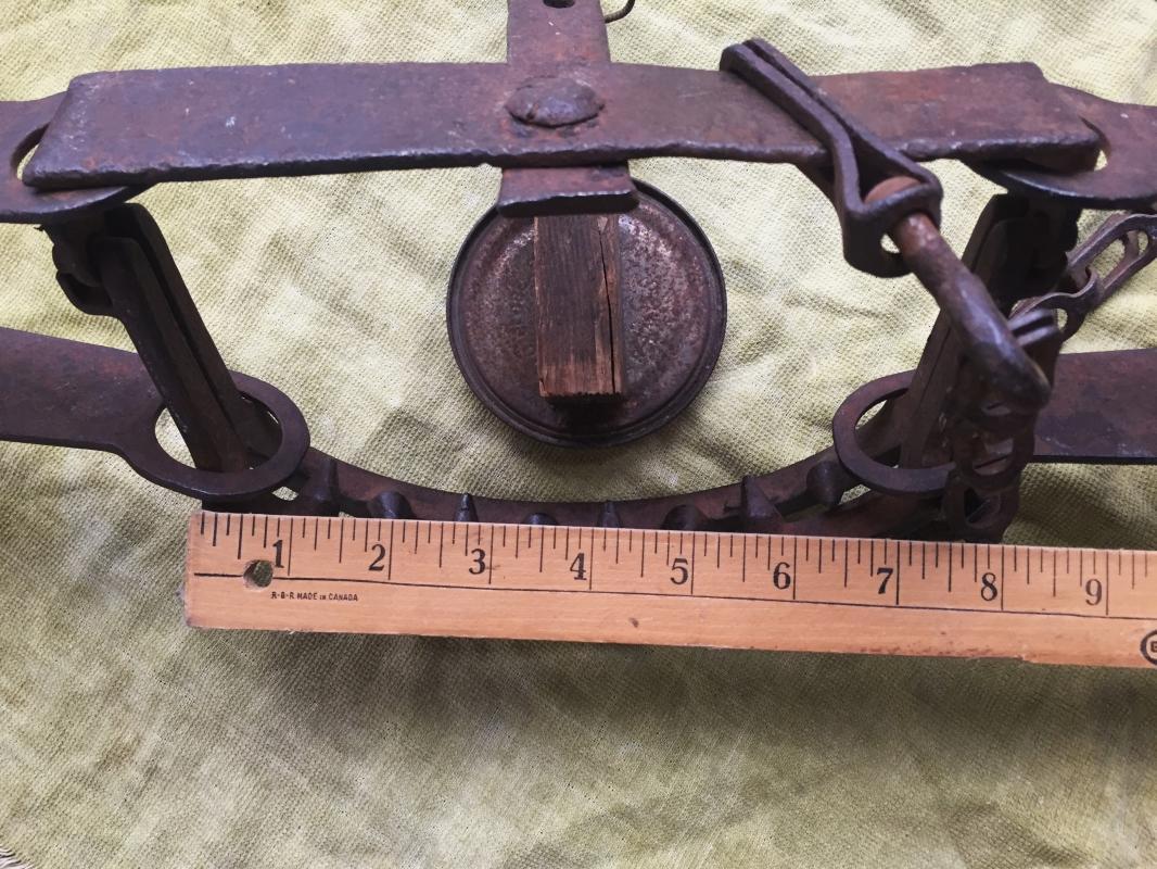 Antique TRIUMPH BEAR TRAP as found condition _ original part missing_ Unique WALL ART_ Original Patina_ still Beautiful image