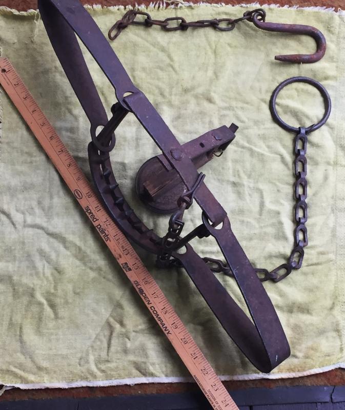 Antique TRIUMPH BEAR TRAP as found condition _ original part missing_ Unique WALL ART_ Original Patina_ still Beautiful image