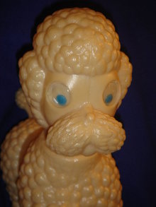 Collectible TOY POODLE DOG ~ Large 9 Inches HIGH ~ Swivel Head and Roll Around EYES ~ Rare Find !!! Molded Plastic Toy Poodle Dog