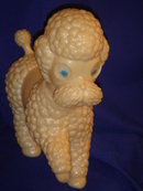 Collectible TOY POODLE DOG ~ Large 9 Inches HIGH ~ Swivel Head and Roll Around EYES ~ Rare Find !!! Molded Plastic Toy Poodle Dog