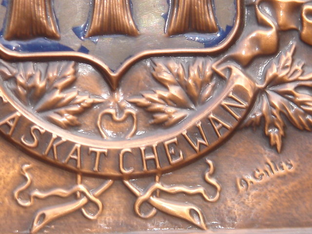 This is Rare Old & HEAVY 7 1/2 LBS School House SOLID COPPER PLAQUE ~ ORIGINAL ART~ Signed by Artist. from Saskatchewan, Canada ~ LARGE 16