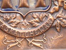 This is Rare Old & HEAVY 7 1/2 LBS School House SOLID COPPER PLAQUE ~ ORIGINAL ART~ Signed by Artist. from Saskatchewan, Canada ~ LARGE 16