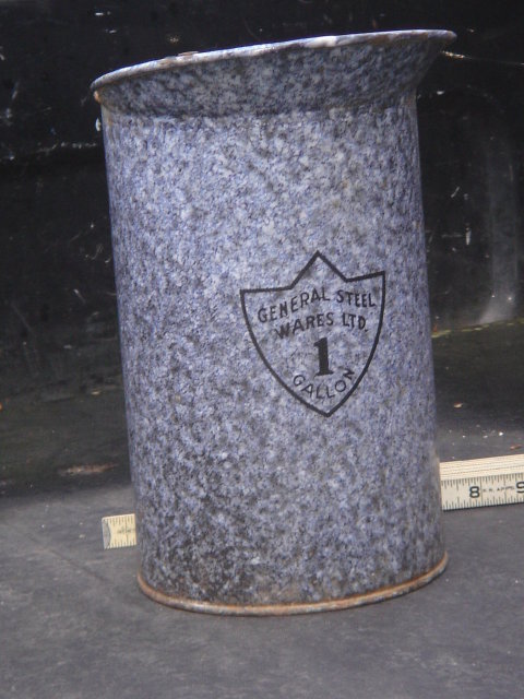 Antique Circa Early 1900 ~ ONE GALLON GSW ~ GRANITEWARE Jug ~ The Large ONE GALLON ~ For Age a Beauty in most respects.