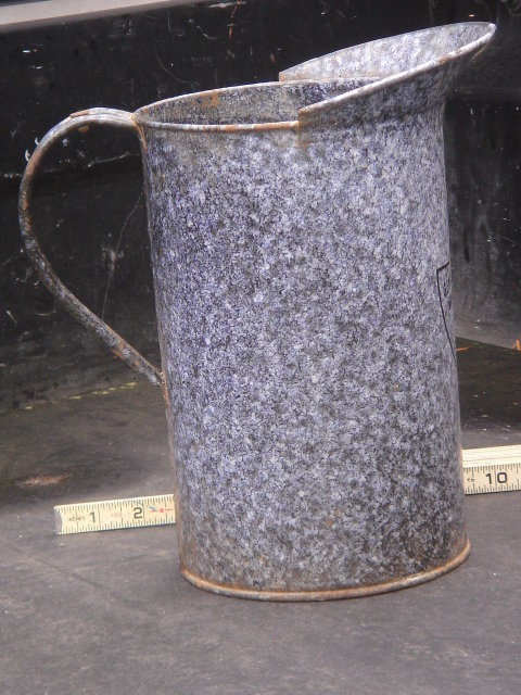 Antique Circa Early 1900 ~ ONE GALLON GSW ~ GRANITEWARE Jug ~ The Large ONE GALLON ~ For Age a Beauty in most respects.
