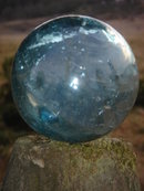 Nautical _ Find Beauty in this ORIENTAL GLASS FISHING FLOAT___Teal Color ___with Swirls and Bubbles in the Glass. STAMPED with Mark appears S or 5 __ In Excellent Condition.