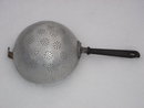 Collectible Unusual ALUMINUM Bowl Collander with Bakelite Handle. Brought from Italy to our area.