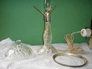 Crystal Lamp American Brilliant CIRCA 1900 The Hand Cut Crystal Base in EXCELLENT Condition RARE FIND!!!