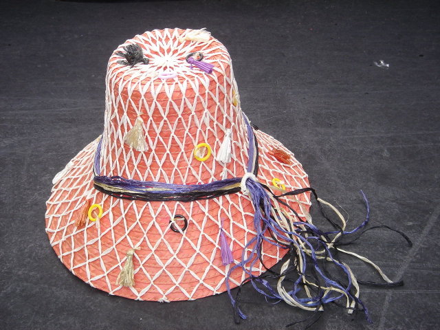 Vintage Red or CRIMSON Woven Hat ~ with Original Japan Label ~ 1960's 1970's era ~ Unique Design