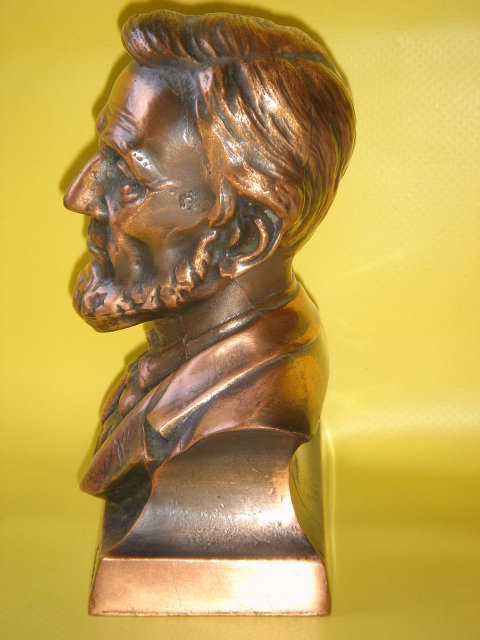Collectible COIN BANK ~ Abraham Lincoln Coin Bank ~ Metal ~ Copper / Bronzed Finish~ Lincoln First Federal Savings & Loan Assn Spokane -Ephrata- Seattle