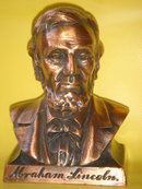 Collectible COIN BANK ~ Abraham Lincoln Coin Bank ~ Metal ~ Copper / Bronzed Finish~ Lincoln First Federal Savings & Loan Assn Spokane -Ephrata- Seattle