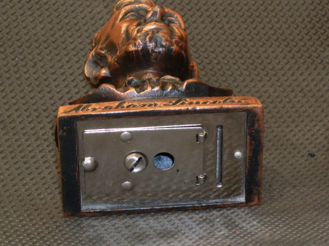 Collectible COIN BANK ~ Abraham Lincoln Coin Bank ~ Metal ~ Copper / Bronzed Finish~ Lincoln First Federal Savings & Loan Assn Spokane -Ephrata- Seattle