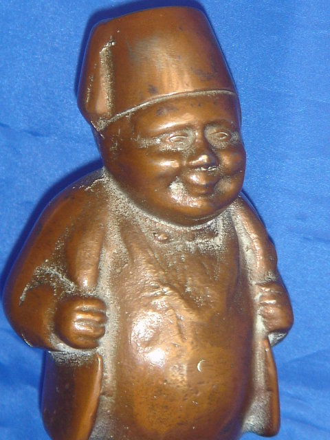 Collectible BRONZE DRAFT BEER TAP Head ~ In Design of Morrocan Gentleman ~ Phosperous BRONZE mounted on Ebony Base. Decorate the Home or Office