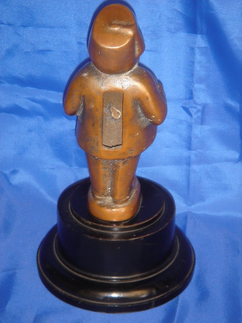 Collectible BRONZE DRAFT BEER TAP Head ~ In Design of Morrocan Gentleman ~ Phosperous BRONZE mounted on Ebony Base. Decorate the Home or Office