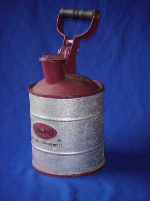 RARE FIND !!! Converted fire extingisher Made for HARLEY-DAVIDSON Motorbikes during WW11 STEMPEL St. Louis Mo U.S.A. Galvanized Steel / Oil / Gas Can ~NO SALES TAXES to USA + NO SALES TAXES to CANADA SAVING $$$ RIGHT AWAY