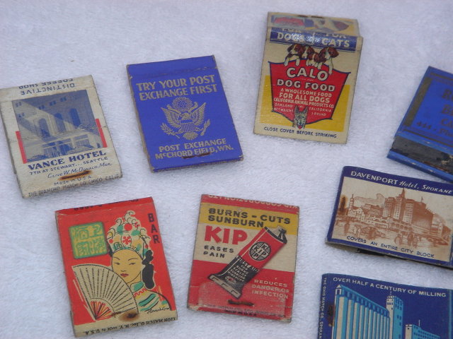 Collection of 10 Vintage Matchbook Covers Only _ Circa 1940's