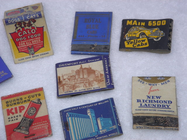 Collection of 10 Vintage Matchbook Covers Only _ Circa 1940's