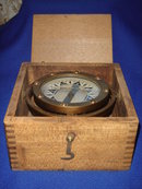 Nautical __Circa 1910-1944 ~ Solid BRONZE Gimbal Ships Compass ~ Eugene M. Sherman Seattle, U.S.A. in Mahogany Box with Lid