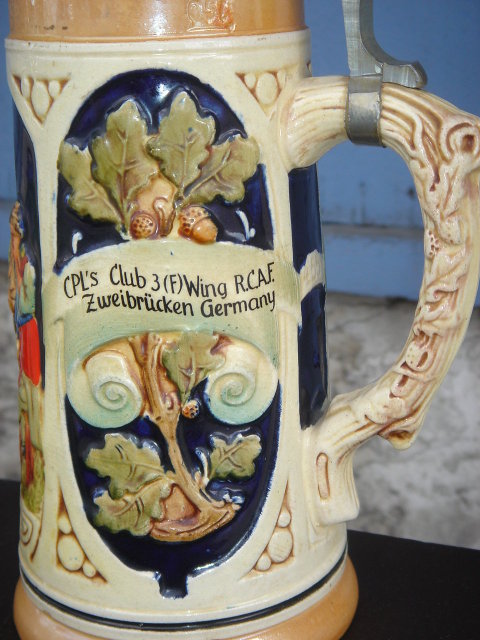 Collectible Military Beer Stein ~ With Officers Name~ PEWTER Lid ~ In Nice Condition~ Western Germany