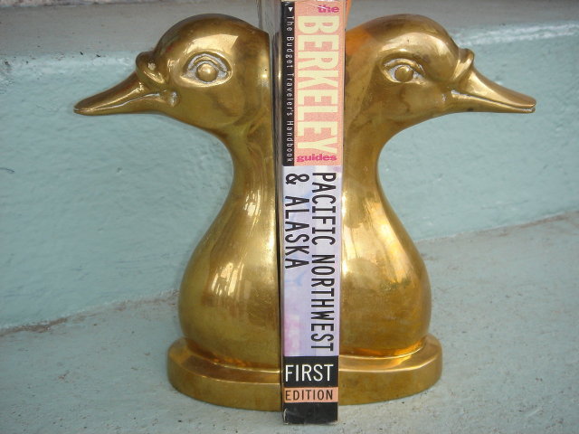 Vintage SOLID BRASS ~ Duck or Goose ~ BOOKENDS ~ Heavy 4.75 lbs